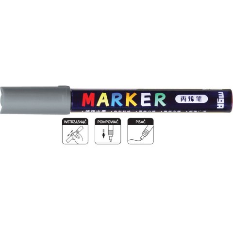 Marker permanentny M&G, szary 1-2mm okrągła końcówka (MG APL910-80)