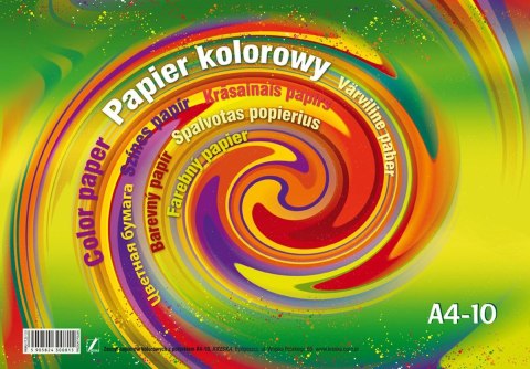 Zeszyt papierów kolorowych A4 10k Zeszyt papierów kolorowych A4 10k
