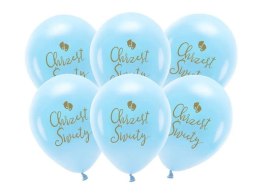 Balon gumowy Partydeco Eco Chrzest Święty niebieski 330mm (ECO33P-204-011-6)