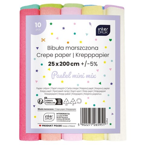 Bibuła marszczona Interdruk mini pastelowe 5902277265951 mix 297mm x 210mm (10szt) Bibuła marszczona Interdruk mini pastelowe 5902277265951 mix 297mm x 210mm (10szt)