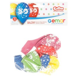 Balon gumowy Godan Z NADRUKIEM 5 szt mix 12cal (GS110/30)