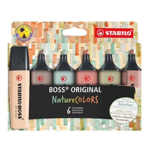 Zakreślacz Stabilo BOSS NATURAL COLORS 4006381603140, mix 2-5mm (70/6-2-2)