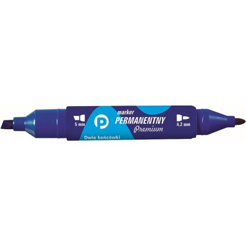 Marker permanentny Tetis Premium, niebieski 4,2-5,0mm okrągła/ścięta końcówka (KM502-N2)