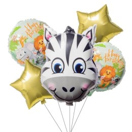 Balon foliowy Antella zestaw balonów zebra 5 szt. (BCF-697)