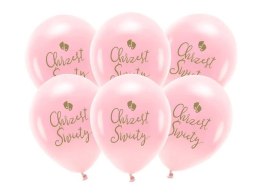 Balon gumowy Partydeco Eco Chrzest Święty różowy 330mm (ECO33P-204-081RM-6)