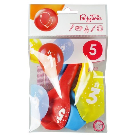 Balon gumowy Arpex z nadrukiem cyferki - 5 (3 szt.) mix 280mm (KB1948-5-9944) Balon gumowy Arpex z nadrukiem cyferki - 5 (3 szt.) mix 280mm (KB1948-5-9944)