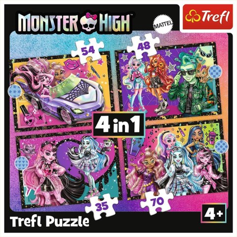 Puzzle Trefl Planeta Milo Elekryzujący dzień Monster High 4w1 el. (34655) Puzzle Trefl Planeta Milo Elekryzujący dzień Monster High 4w1 el. (34655)