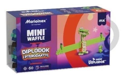 Klocki konstrukcyjne Marioinex Mini Waffle 60el Diplodok i Pterodaktyl