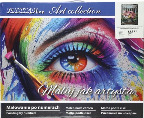 Zestaw kreatywny Flamingo Line Malowanie po numerach 40x50cm Bukiet na krześle (FYS164) Zestaw kreatywny Flamingo Line Malowanie po numerach 40x50cm Bukiet na krześle (FYS164)