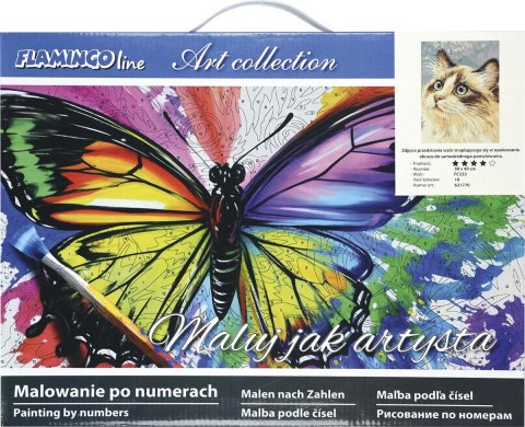 Zestaw kreatywny Flamingo Line Malowanie po numerach 30x40cm Kot 1 (FC222) Zestaw kreatywny Flamingo Line Malowanie po numerach 30x40cm Kot 1 (FC222)