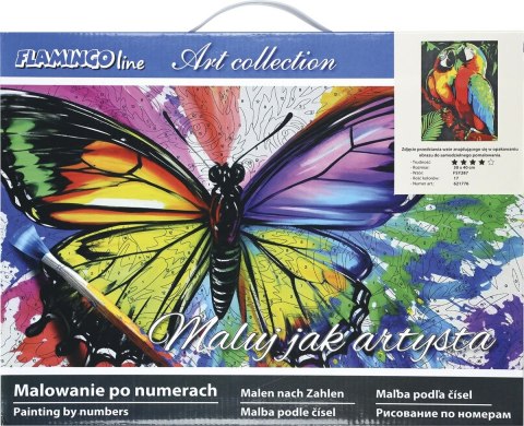 Zestaw kreatywny Flamingo Line Malowanie po numerach 30x40cm Papugi (FSY287) Zestaw kreatywny Flamingo Line Malowanie po numerach 30x40cm Papugi (FSY287)