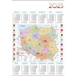 Kalendarz ścienny Lucrum MAPA plakatowy 607mm x 880mm (PL15)