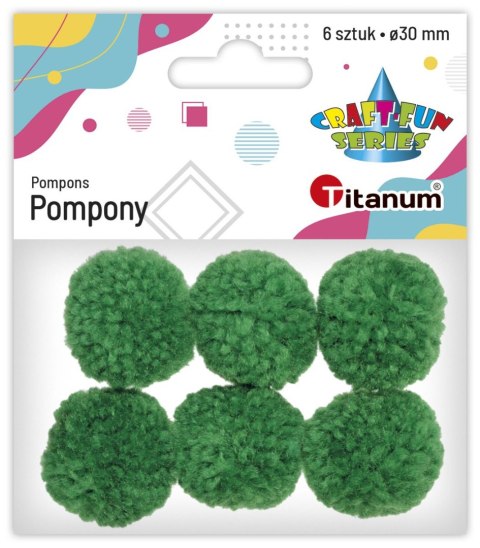 Pompony Titanum Craft-Fun Series zielone 6 szt