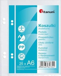 Koszulki na dokumenty Titanum A6 krystaliczne 25 szt. typ U 40um