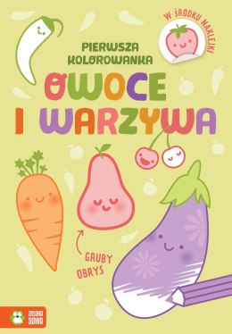 Książeczka edukacyjna Zielona Sowa Pierwsza kolorowanka.Gruby obrys. Owoce i warzywa