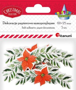 Ozdoba papierowa Titanum Craft-Fun Series girlanda z poinsecją (5szt/6x2,5cm)