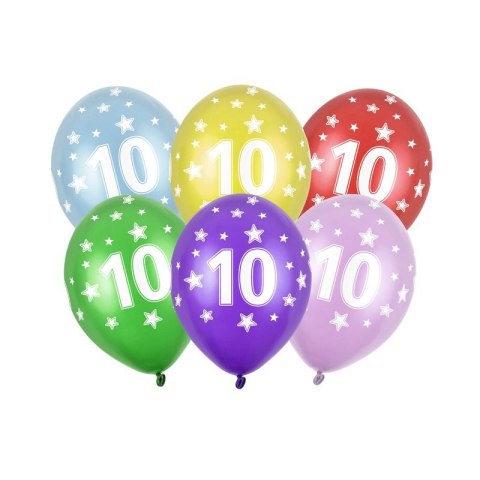 Balon gumowy Partydeco 10th birthday metallic 50 szt mix (SB14M-010-000) Balon gumowy Partydeco 10th birthday metallic 50 szt mix (SB14M-010-000)