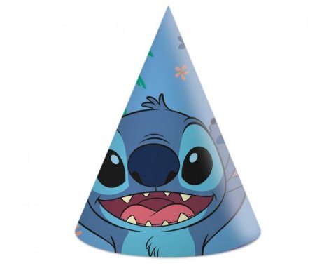 Czapka party Godan Stitch & Angel Disney, (FSC), 6 szt. mix papier (96914)