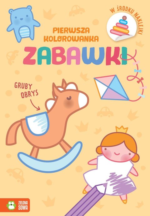 Książeczka edukacyjna Zielona Sowa Pierwsza kolorowanka.Gruby obrys. Zabawki Książeczka edukacyjna Zielona Sowa Pierwsza kolorowanka.Gruby obrys. Zabawki