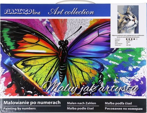 Zestaw kreatywny Flamingo Line Malowanie po numerach 30x40cm Kot (FC220) Zestaw kreatywny Flamingo Line Malowanie po numerach 30x40cm Kot (FC220)