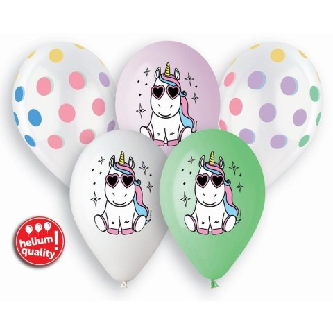 Balon gumowy Godan Wesoły jednorożec 13 cal, 5 sztuk pastelowy 5 szt mix 330mm 13cal (GS120/WJR) Balon gumowy Godan Wesoły jednorożec 13 cal, 5 sztuk pastelowy 5 szt mix 330mm 13cal (GS120/WJR)