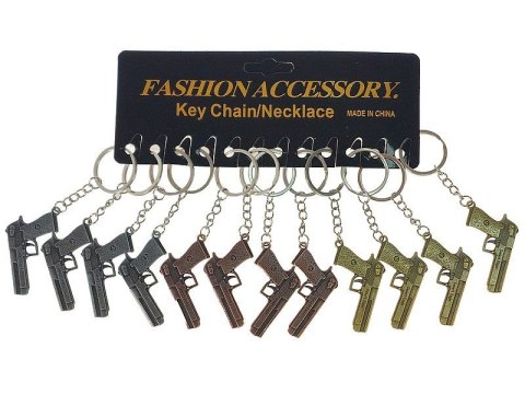 Brelok Adar metalowy - pistolet, karta 12szt. (603868) Brelok Adar metalowy - pistolet, karta 12szt. (603868)