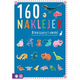 Książeczka edukacyjna Zielona Sowa 160 naklejek Dinozaury i smoki