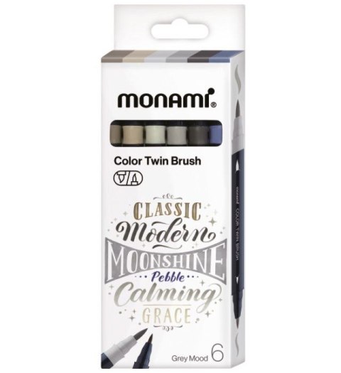 Marker specjalistyczny Monami Grey dwustronny wodny z pędzelkami, mix pędzelek końcówka (170-2781) Marker specjalistyczny Monami Grey dwustronny wodny z pędzelkami, mix pędzelek końcówka (170-2781)