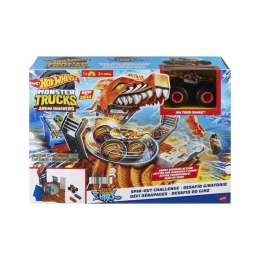 Tor wyścigowy Hot Wheels Monster Trucks Arena Smashers Tiger Shark Zakręcona demolka Zestaw Półfinał (HNB93)