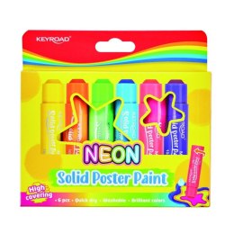 Farby plakatowe Keyroad w sztyfcie neon kolor: mix 6 kolor. (KR972649)