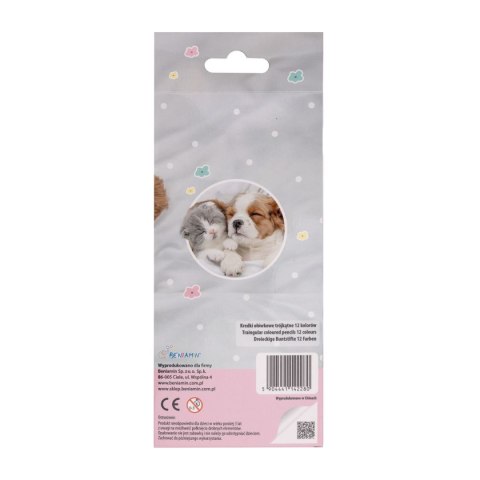 Kredki ołówkowe The Sweet Pets trójkątne 12 kol. Beniamin Kredki ołówkowe The Sweet Pets trójkątne 12 kol. Beniamin
