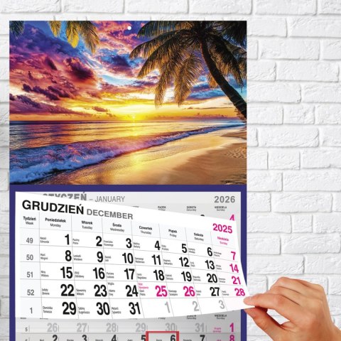 Kalendarz ścienny PLAŻA A4 210mm x 450mm Press