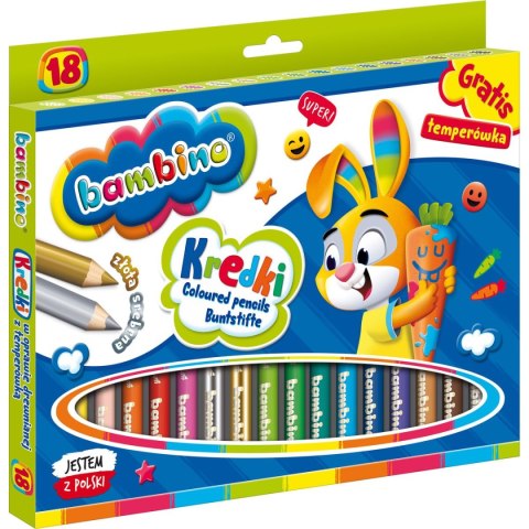 Kredki ołówkowe Bambino 18 kol. St.Majewski Kredki ołówkowe Bambino 18 kol. St.Majewski