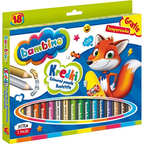 Kredki ołówkowe Bambino 18 kol. St.Majewski Kredki ołówkowe Bambino 18 kol. St.Majewski