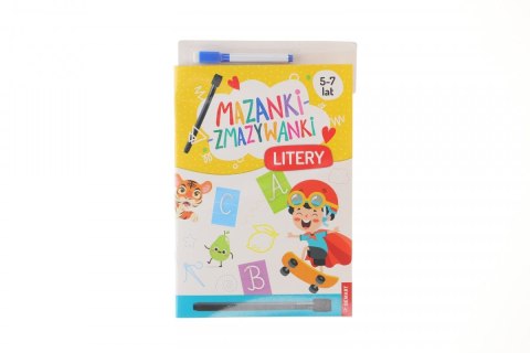 Książeczka edukacyjna Mazanki-zmazywanki. Kolorowe litery. Ćwiczenia z pisakiem Demart Książeczka edukacyjna Mazanki-zmazywanki. Kolorowe litery. Ćwiczenia z pisakiem Demart