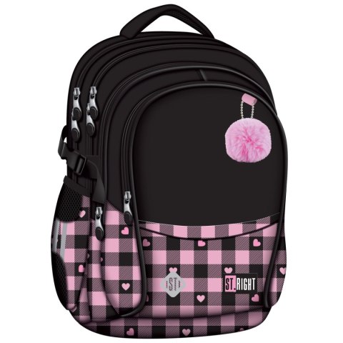 Plecak PINK CHECKERED 4-KOMORY St.Right (BP-01)