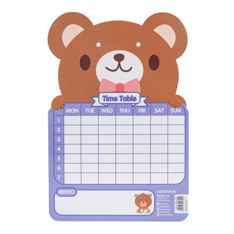 Tablica suchościeralna Jednorożec,Miś,Panda,Króliczek [mm:] 245x165 Astra Fun (325024006)