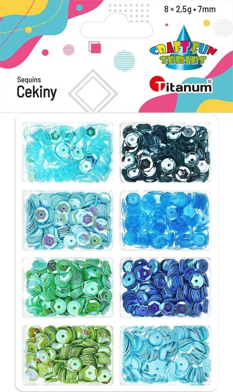 Cekiny Craft-Fun Series 8 kolorów zielone 2,5g Titanum (3G8P)