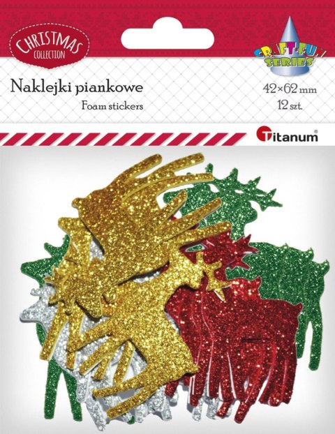 Naklejka (nalepka) Craft-Fun Series brokatowa Boże Narodzenie Titanum (YFXS115)