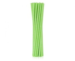 Słomka pap. limonkowe szlaczki, 6x197mm 12 szt Godan (RP-LS12)
