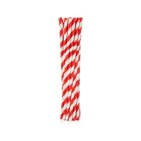 Słomka papierowe, łamane, czerwone paski 6x200 mm/12szt. 12 szt Godan (RP-LC12) Słomka papierowe, łamane, czerwone paski 6x200 mm/12szt. 12 szt Godan (RP-LC12)