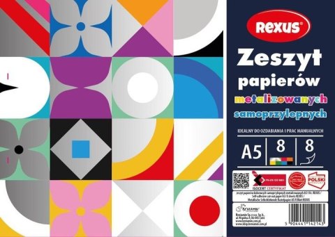 Zeszyt papierów kolorowych metalizowane samoprzylepne A5 8k Rexus (2143) Zeszyt papierów kolorowych metalizowane samoprzylepne A5 8k Rexus (2143)