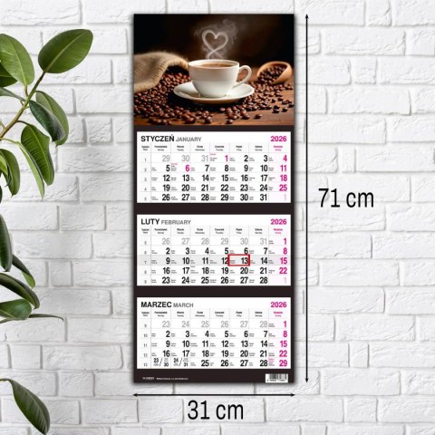 Kalendarz ścienny KAWA 310mm x 790mm Press