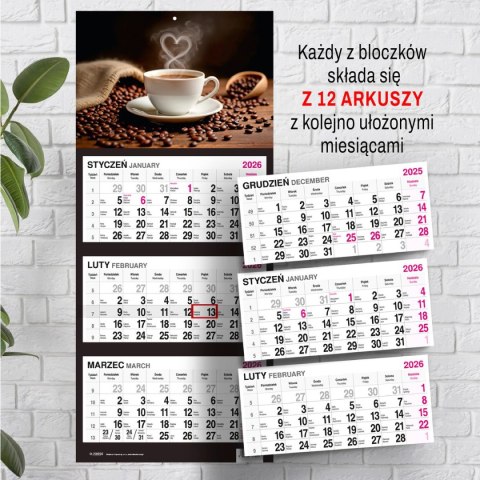 Kalendarz ścienny KAWA 310mm x 790mm Press