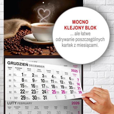 Kalendarz ścienny KAWA 310mm x 790mm Press