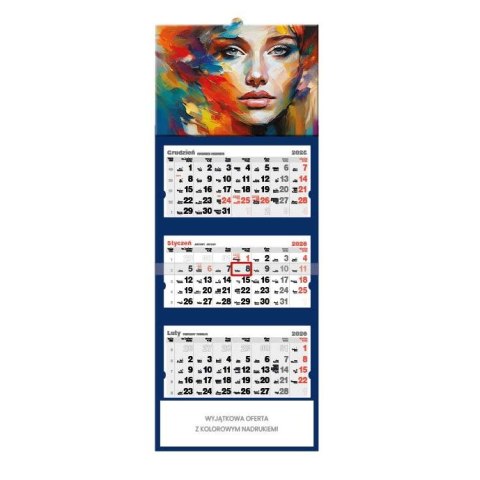 Kalendarz ścienny ART trójdzielne 320mm x 855mm Jotan (T56)