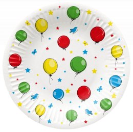 Talerz jednorazowy Balloons tektura śr. 180mm 8 szt Paw (PPD8000100)