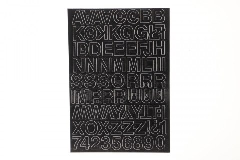 Litery samoprzylepne czarny Farro