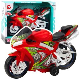 Motocykl Wyścigowy Ścigacz Napęd Światła Dźwięki Czerwony Lean (24211)