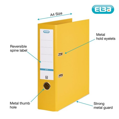 Segregator dźwigniowy 8 cm Pro+ A4 80mm żółty Elba (100202166)